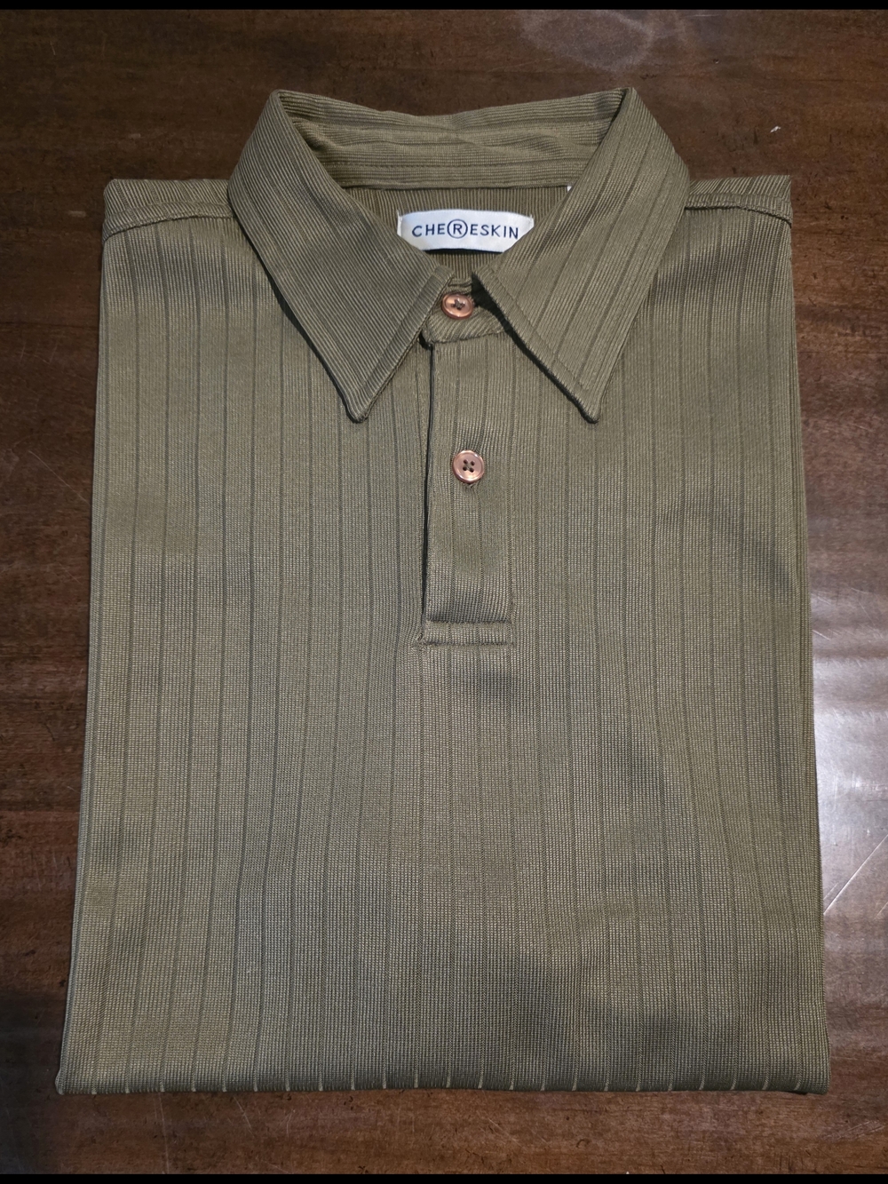 Chereskin Olive Green Ribbed Polo Shirt